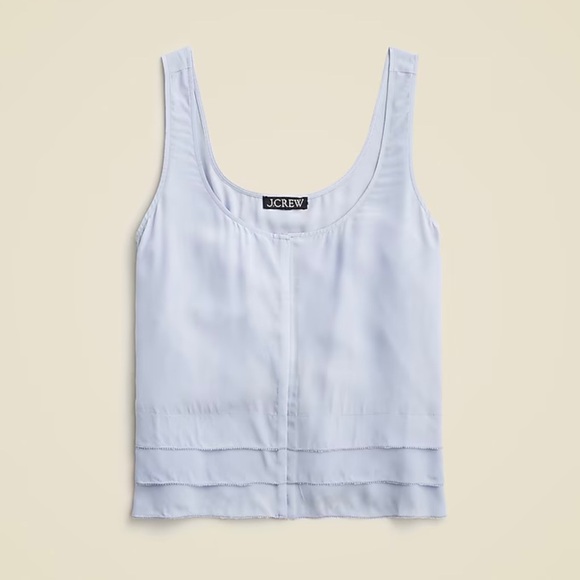NWOT! J. Crew Drapey tiered top in crepe de chine - Color: Light Lakeshore - Picture 1 of 9